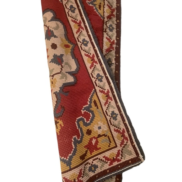 Vintage Handwoven Ethnic Botanical Wool Rug 30" Wide By 56" Long - Picture 5 of 7